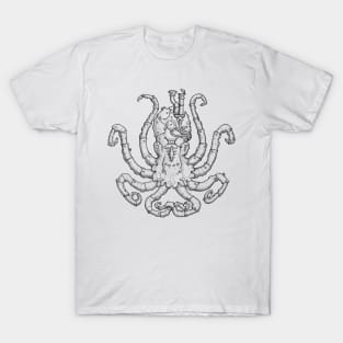 Steampunk Octopus Ink Drawing T-Shirt